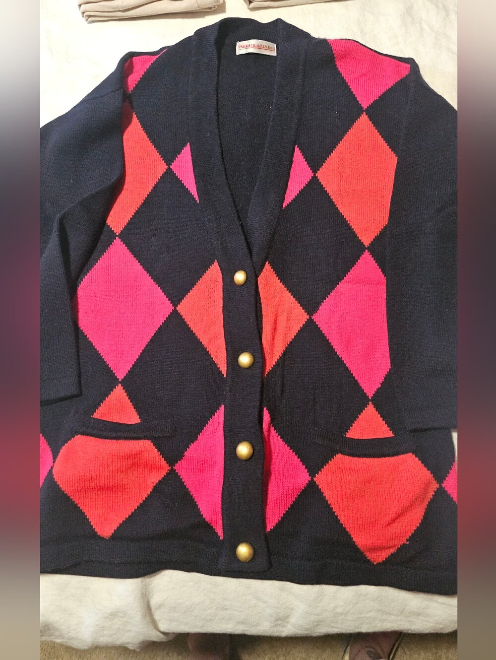 Valerie Stevens Vintage Argyle Cardigan